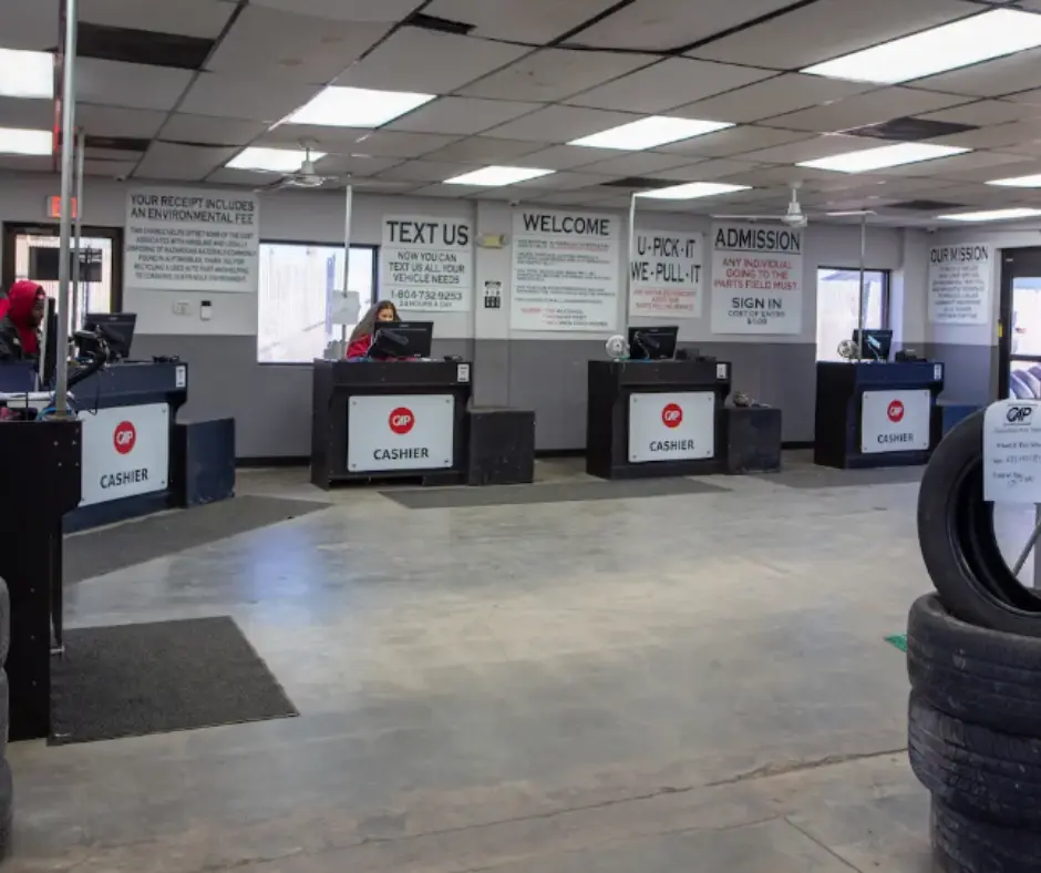 A view of the cashiers at Chesterfield Auto Parts