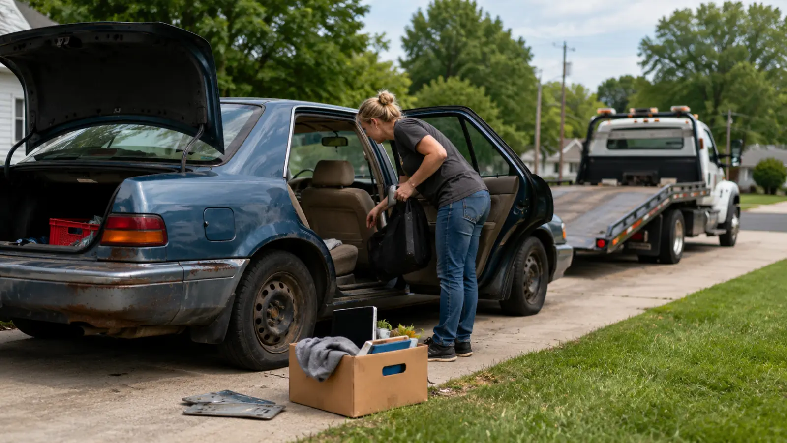 The featured image for a Chesterfield Auto Parts blog titled What to Do Before Junking a Car: 9 Steps to Follow